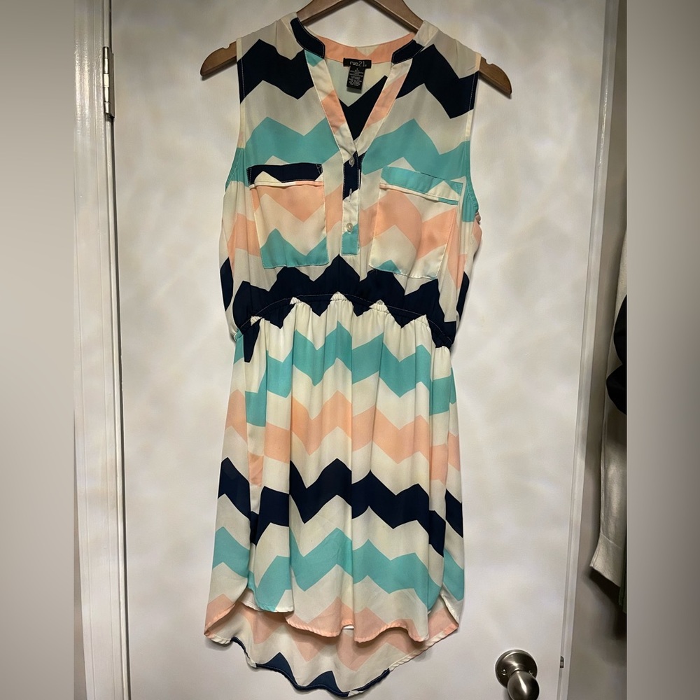 Mini blue and pink dress